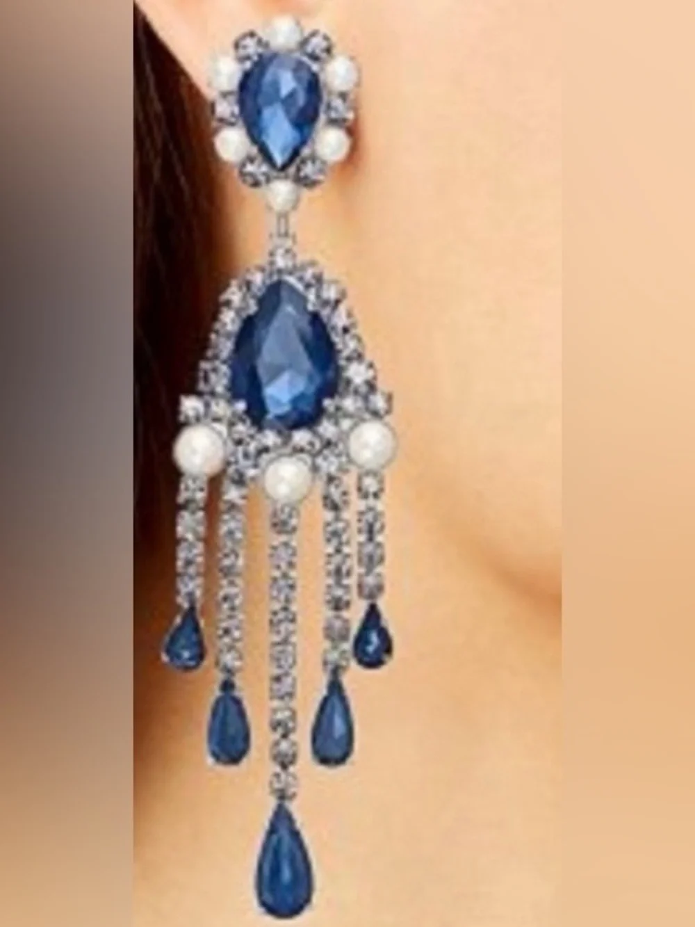 New Kate Spade New York Blue Chandelier Drop Stud Earrings